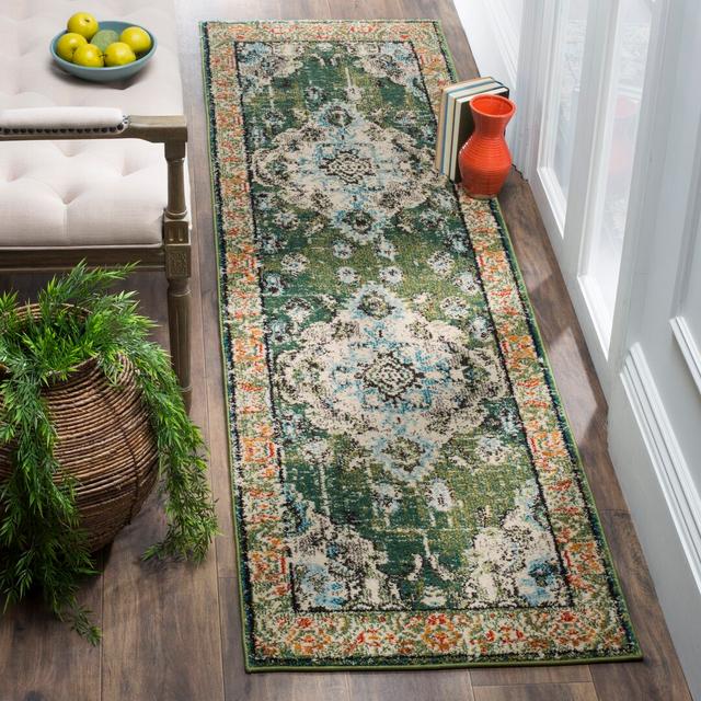 Eastchester Power Loom Green/Blue Rug Mistana Rug Size: Runner 62 x 240cm on Productcaster.