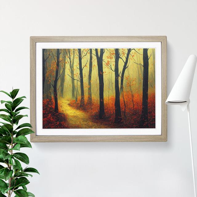 Traditional Autumn Forest - Picture Frame Graphic Art Alpen Home Size: 46cm H x 64cm W x 2cm D, Frame Colour: Oak Framed on Productcaster.