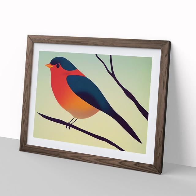 Select Robin Bird Abstract - Picture Frame Graphic Art 17 Stories Size: 34cm H x 46cm W x 2cm D, Frame Colour: Walnut on Productcaster.