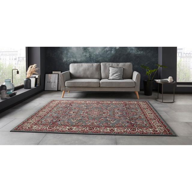 Zabul Teppich Orientalisch - Kurzflor Orient Läufer für Wohnzimmer, Schlafzimmer, Flur - Grau Astoria Grand Teppichgröße: Rechteckig 160 x 220 cm on Productcaster.