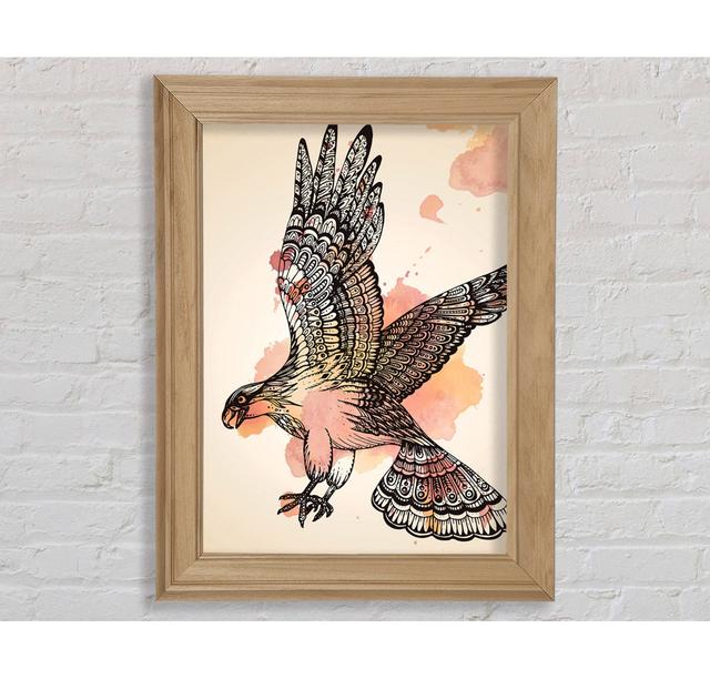 Indian Eagle Framed Print Union Rustic Size: 84.1cm H x 118.9cm W, Format: Natural Framed Paper on Productcaster.