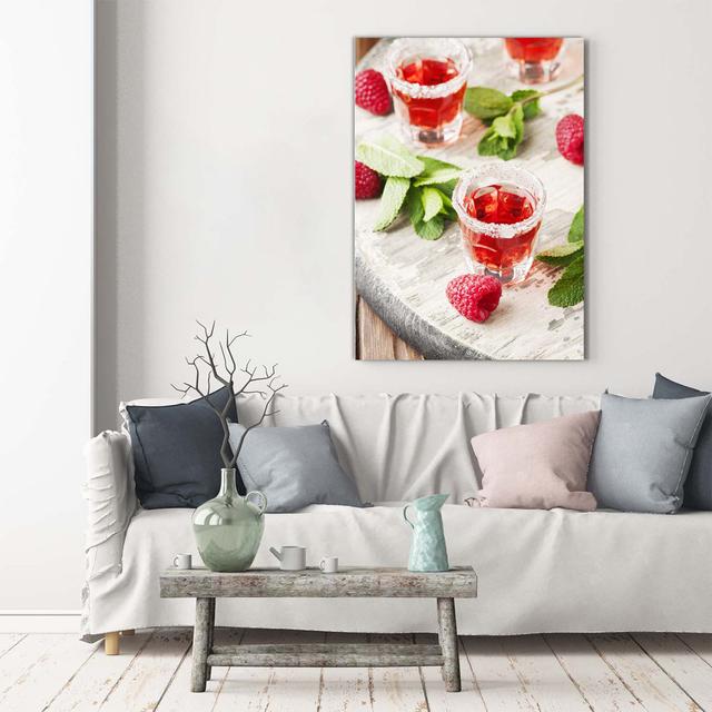 Raspberries and Drinks - Wrapped Canvas Art Prints Ebern Designs on Productcaster.