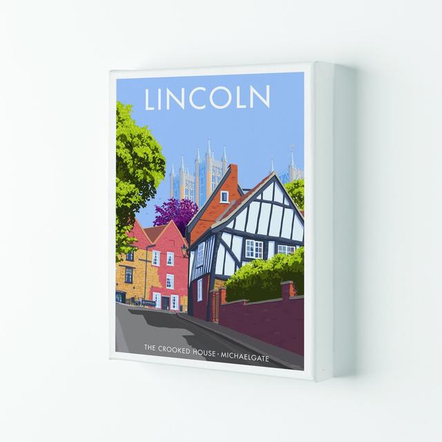 Lincoln Crooked House by Stephen Millership - Print on Canvas Rosalind Wheeler Size: 84cm H x 59.4cm W x 4cm D, Format: Wrapped Canvas on Productcaster.