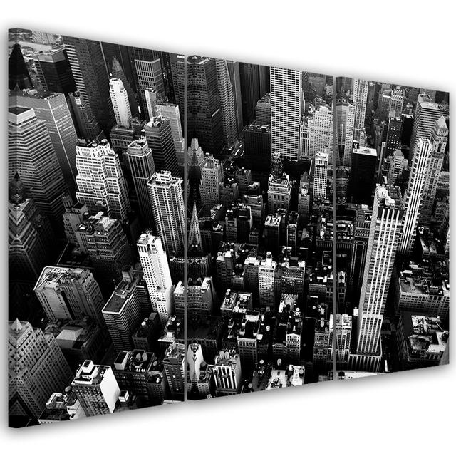 Canvas Print New York City Panorama Black White Ebern Designs Size: 80cm H x 120cm W x 2cm D on Productcaster.