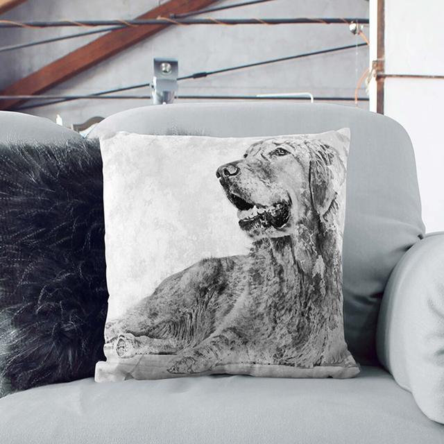 Golden Retriever in Abstract Cushion with Filling East Urban Home Size: 55cm H x 55cm W x 20cm D, Backing Colour: White on Productcaster.