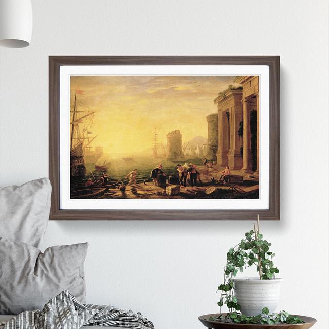 Morning in the Harbour by Claude Lorrain - Picture Frame Painting East Urban Home Frame Option: Walnut, Size: 48cm H x 65cm W x 2cm D on Productcaster.