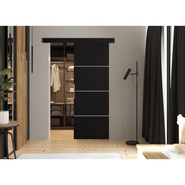 DOOR MALIBU 1 Brayden Studio Size: 82cm x 205cm, Door Finish: Black on Productcaster.