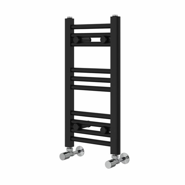 Wiest Straight Heated Towel Rail Radiator Bathroom Ladder Warmer Rebrilliant Finish: Black, Size: 60cm H x 30cm W x 3cm D on Productcaster.