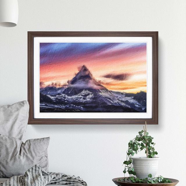 Matterhorn Mountain in Zermatt - Picture Frame Painting Print on MDF East Urban Home Size: 27cm H x 36cm W x 2cm D, Frame Option: Walnut Framed on Productcaster.