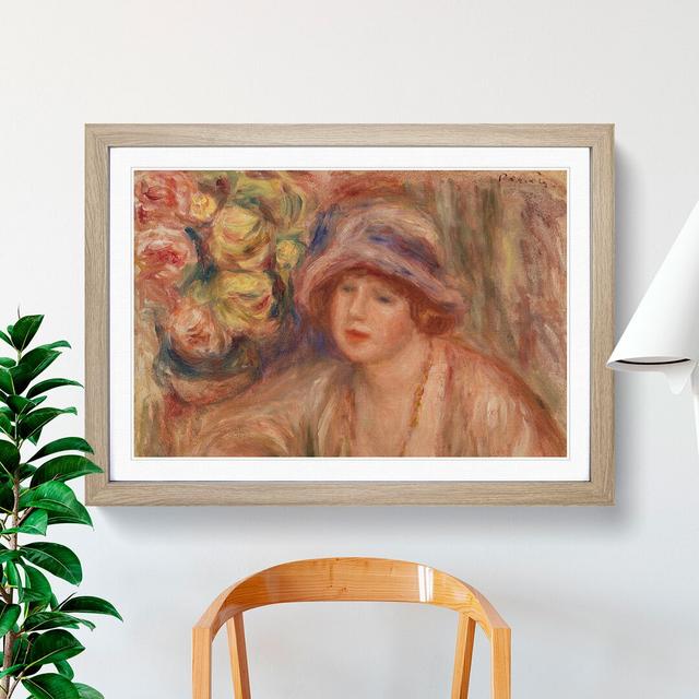 Woman Leaning by Pierre-Auguste Renoir - Picture Frame Painting East Urban Home Frame Option: Oak, Size: 27cm H x 36cm W x 2cm D on Productcaster.