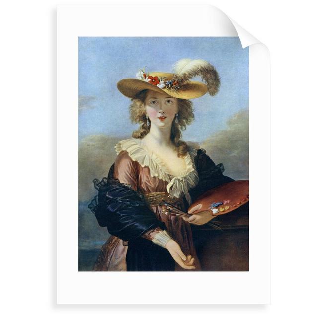 'Self Portrait in a Straw Hat' by Elisabeth Louise Vigee-LeBrun - Painting Print East Urban Home Size: 40 cm H x 30 cm W x 0.2 cm D, Format: Unframed on Productcaster.