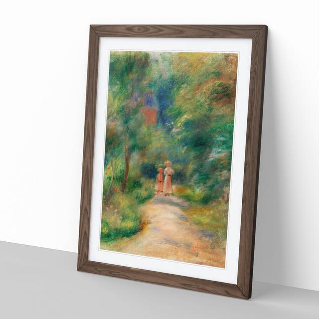 Two Figures on a Path by Pierre-Auguste Renoir - Picture Frame Painting East Urban Home Frame Option: Walnut Framed, Size: 36cm H x 27cm W x 2cm D on Productcaster.