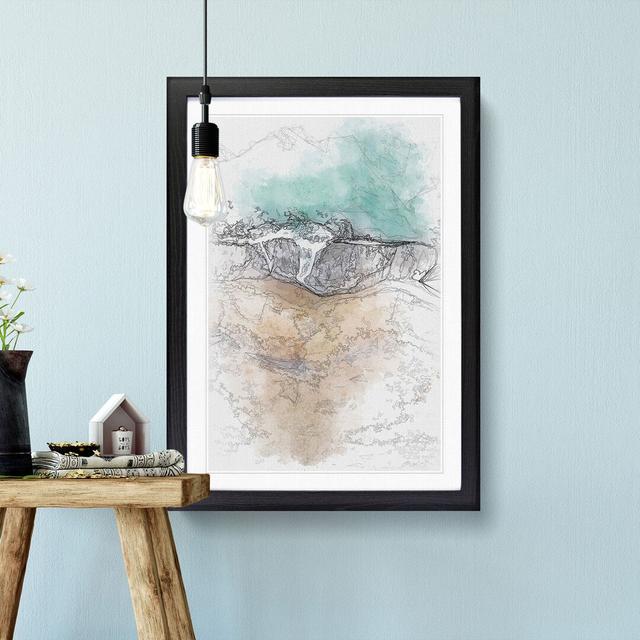 Gold Coast Beach In Australia Sketch - Picture Frame Painting Print East Urban Home Size: 63cm H x 45cm W x 2cm D, Format: Black Framed on Productcaster.