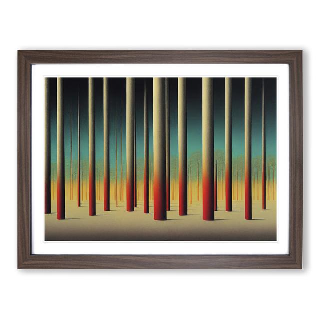 Astounding Abstract Forest - Single Picture Frame Print Alpen Home Size: 25cm H x 34cm W x 2cm D, Frame Colour: Walnut Framed on Productcaster.