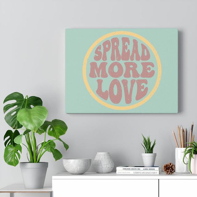 Spread More Love - Wrapped Canvas Typography Blue Elephant on Productcaster.