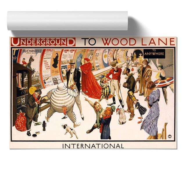 London Underground to Wood Lane - Unframed Graphic Art East Urban Home Size: 30cm H x 42cm W x 0.1cm D on Productcaster.