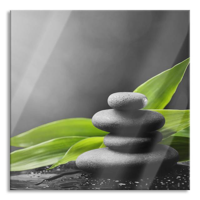 Zen Stone Tower - Unframed Photograph on Glass Brayden Studio Size: 80cm H x 80cm W x 0.4cm D on Productcaster.