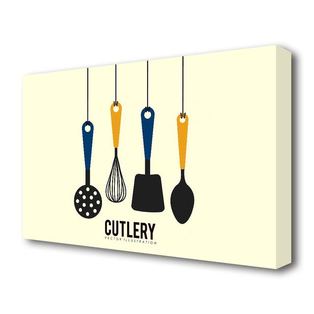 Utensils 15 Kitchen - Wrapped Canvas Graphic Art Print East Urban Home Size: 81.3 cm H x 121.9 cm W on Productcaster.