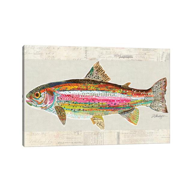 Collage Big Horn River Rainbow Trout by Traci Anderson - Wrapped Canvas Graphic Art House of Hampton Size: 101.6cm H x 152.4cm W x 3.81cm D on Productcaster.