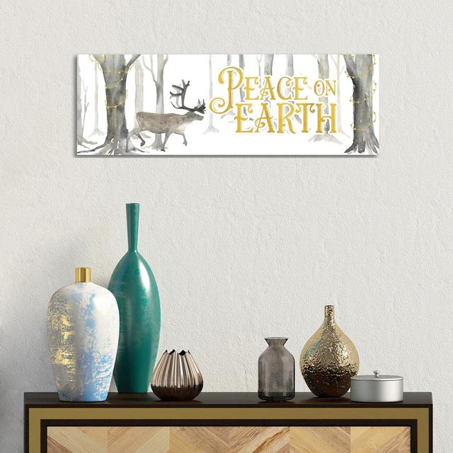 Christmas Forest Panel II-Peace On Earth by Tara Reed - Wrapped Canvas Panoramic Painting The Seasonal Aisle on Productcaster.