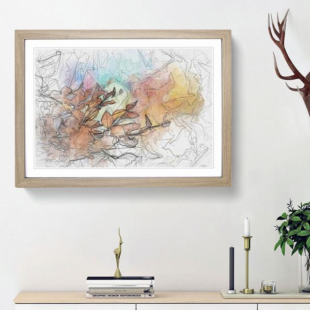 Autumn Leaves in Abstract - Picture Frame Graphic Art Print East Urban Home Size: 62cm H x 87cm W x 2cm D, Frame Option: Oak Framed on Productcaster.