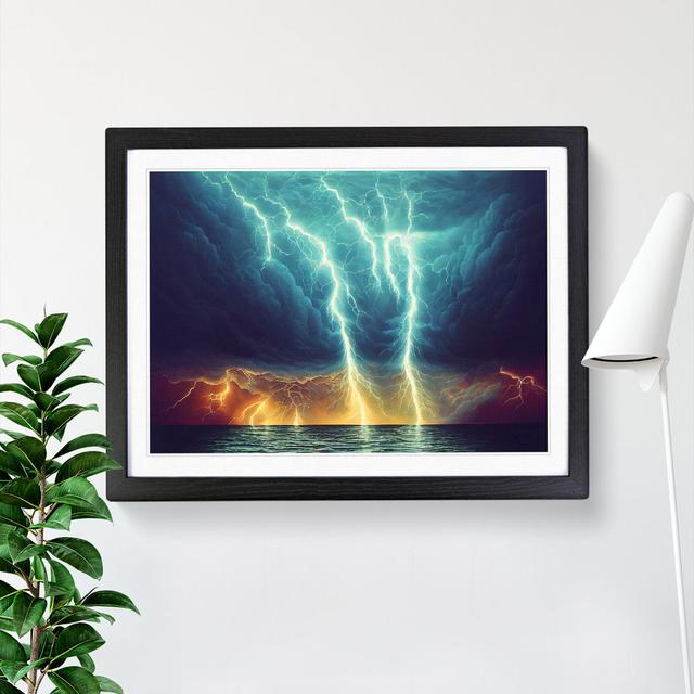 Miraculous Thunderstorm - Picture Frame Graphic Art 17 Stories Frame Colour: Black Framed, Size: 46cm H x 64cm W on Productcaster.