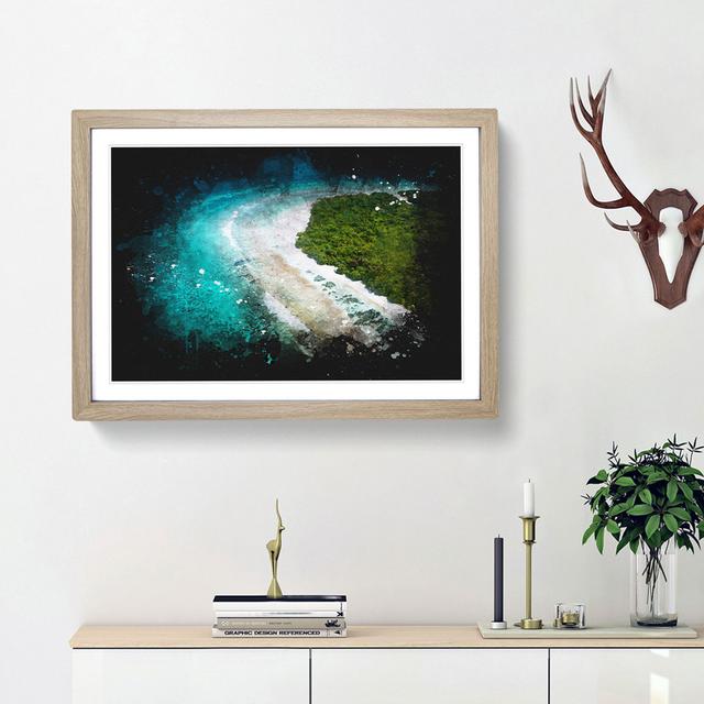 Maldives Beach - Picture Frame Graphic Art Print East Urban Home Size: 33cm H x 45cm W x 2cm D, Frame Option: Oak Framed on Productcaster.