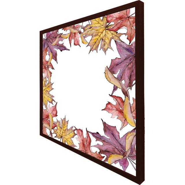 Townsville Gold & Purple Leaves - Single Picture Frame Art Prints ClassicLiving Size: 61cm H x 61cm W x 4cm D, Frame Colour: Brown Framed on Productcaster.