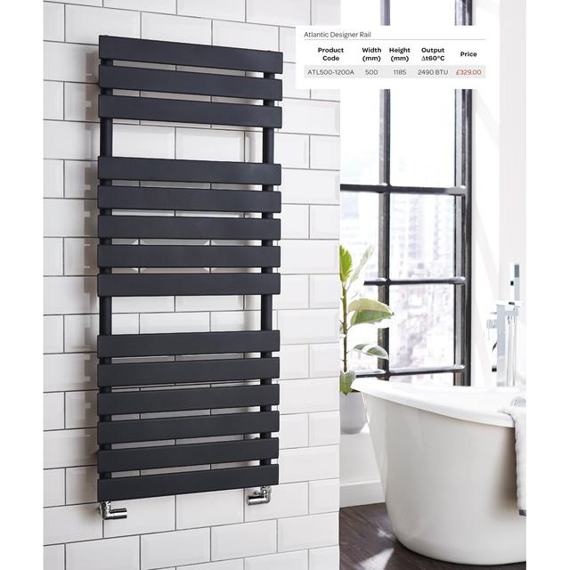 Atlantic Vertical Flat Panel Towel Rail K-Rad on Productcaster.