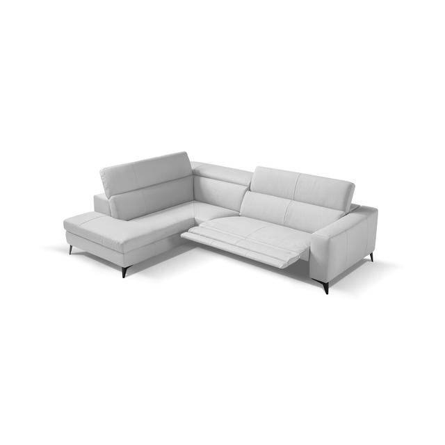 Ecksofa Almaraz-Gomez 17 Stories Polsterfarbe: Weiß, Ausrichtung: Links ausgerichtet, Art der Relaxfunktion: Mit Fußentspannungsmechanismus on Productcaster.