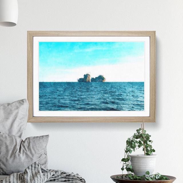 Rocks in the Phi Phi Islands Thailand - Picture Frame Painting East Urban Home Frame Option: Oak Framed, Size: 36cm H x 48cm W x 2cm D on Productcaster.