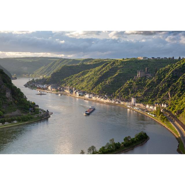 Rhine Valley Landscape by Nachteule - Wrapped Canvas Print Union Rustic Size: 20cm H x 30cm W x 3.8cm D on Productcaster.