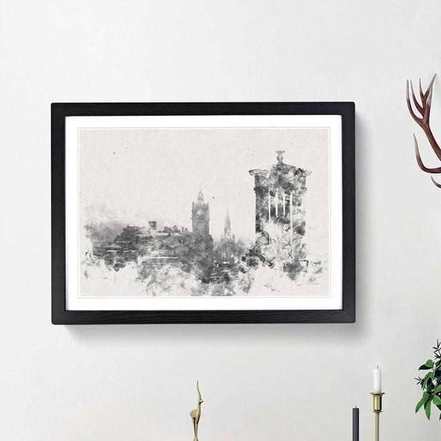 View of Edinburgh Skyline - Picture Frame Painting Print East Urban Home Frame Option: Black Framed, Size: 24cm H x 33cm W x 2cm D on Productcaster.