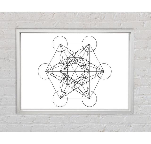 Metatrons Cube Drawing - Single Picture Frame Art Prints on Canvas Bright Star Size: 59.7cm H x 84.1cm W on Productcaster.