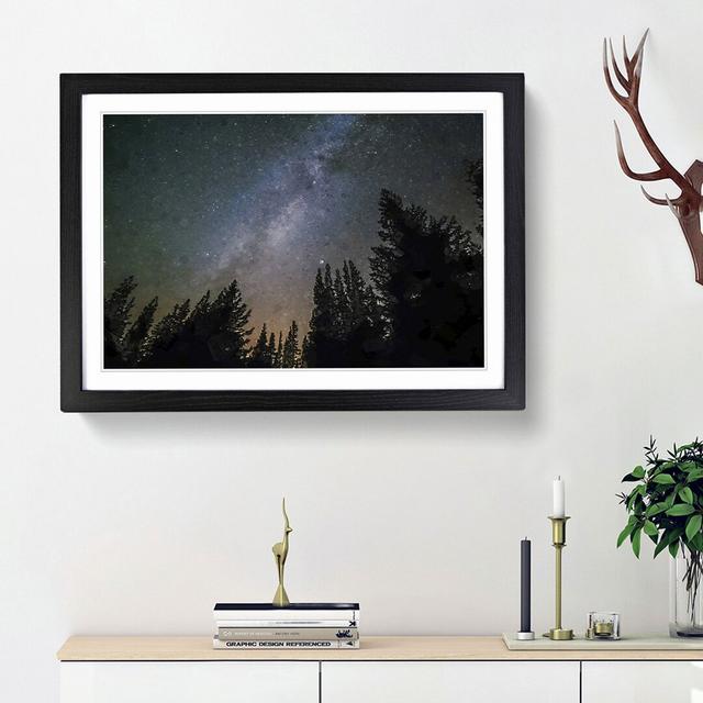 The Milky Way Above a Forest in Abstract - Picture Frame Graphic Art Print on MDF East Urban Home Frame Option: Black Framed, Size: 48cm H x 65cm W x on Productcaster.