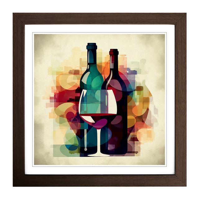 Wine Graphic Art - Single Picture Frame Print on Wood Marlow Home Co. Format: Walnut on Productcaster.