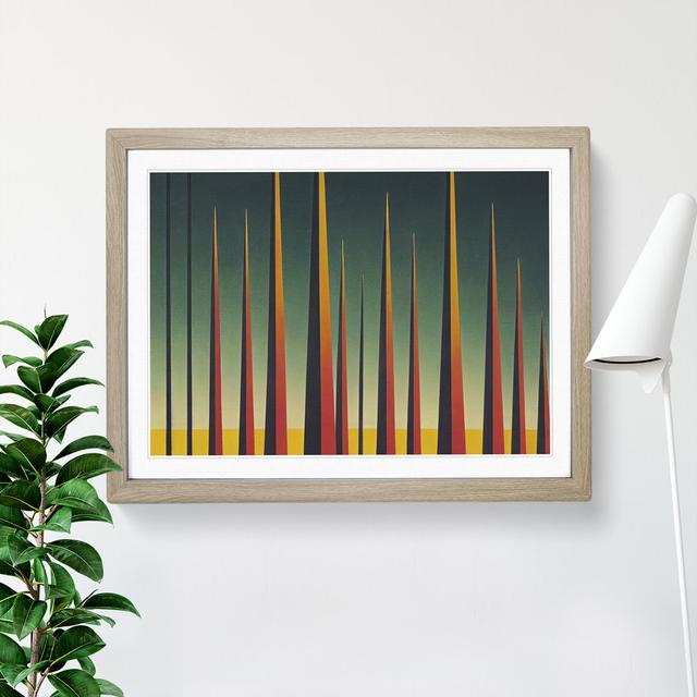 Abstract Pine Tree Forest Vol.1 - Single Picture Frame Print 17 Stories Size: 25cm H x 34cm W x 2cm D, Frame Colour: Oak on Productcaster.