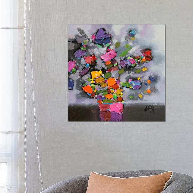 Bouquet II by Scott Naismith - Painting Print on Canvas 17 Stories Format: Wrapped Canvas, Size: 66.04cm H x 66.04cm W x 1.91cm D on Productcaster.