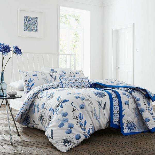 Dartmouth Hypoallergenic 200 TC Duvet Cover Set Lily Manor Colour: Blue, Size: Double Duvet Cover + 2 Standard Pillowcases on Productcaster.