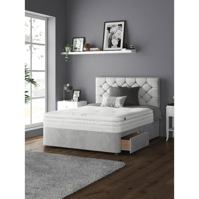 Hatmaker Divan Bed Base Mercer41 Colour: Silver, Storage Type: No Drawer, Size: Kingsize (5') on Productcaster.