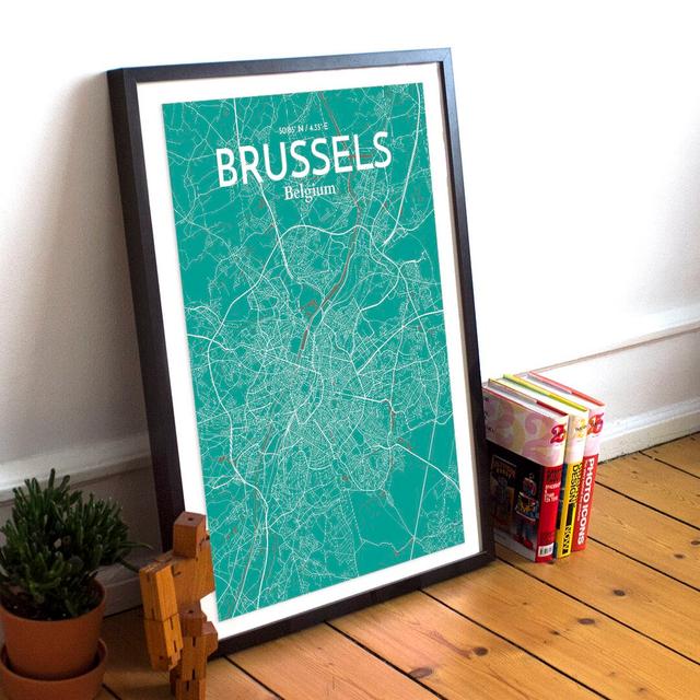 Brussels City Map - Unframed Graphic Art Print on Paper East Urban Home Size: 91.4cm H x 61cm W x 0.13cm D on Productcaster.