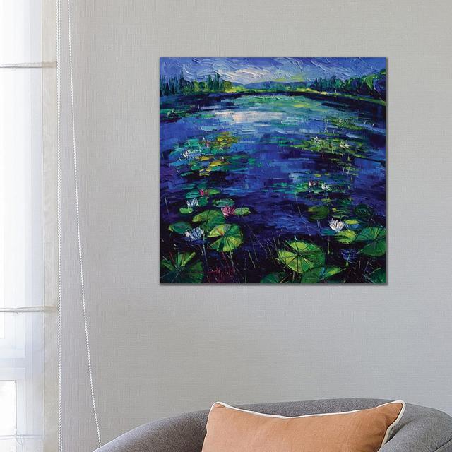 Water Lilies Magic by Mona Edulesco - Wrapped Canvas Gallery-Wrapped Canvas Giclée Ophelia & Co. Size: 66.04cm H x 66.04cm W on Productcaster.