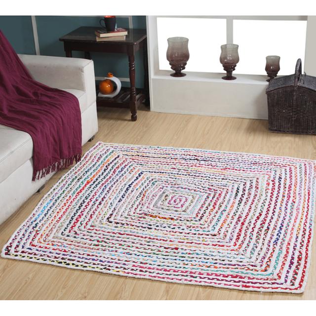 Square Siyeh Striped Hand Woven Area Rug Latitude Vive Rug Size: Square 150cm on Productcaster.