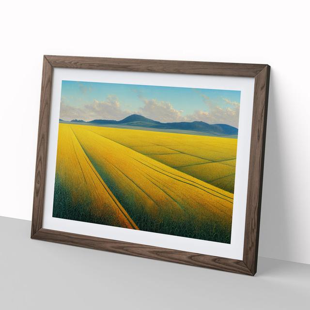 Peaceful Wheat Field - Single Picture Frame Graphic Art ClassicLiving Format: Walnut, Size: 34cm H x 46cm W x 2cm D on Productcaster.