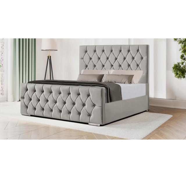 Avaleen Bed Canora Grey Size: Super King (180 x 200 cm), Colour: Silver on Productcaster.