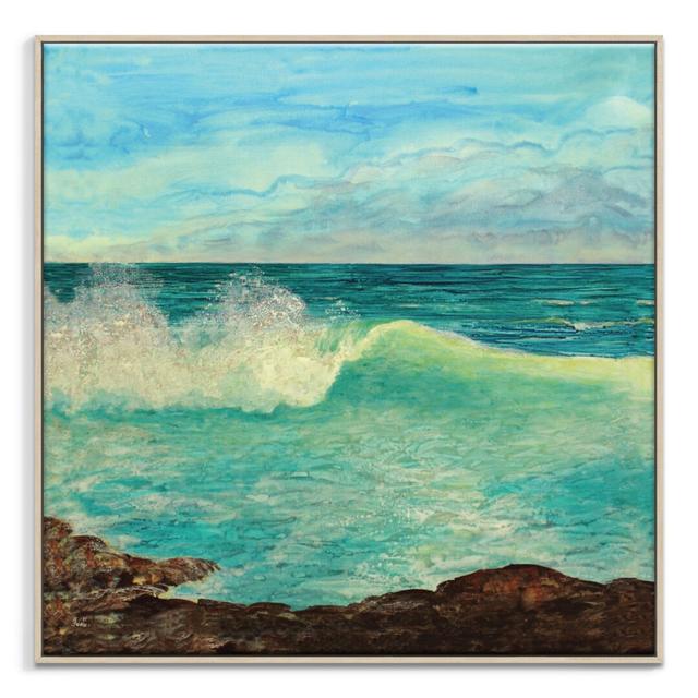 From the Rocks by Jennifer Webb Art Print Wrapped on Canvas in Green East Urban Home Size: 61 cm H x 61 cm W, Frame Options: Light Brown on Productcaster.