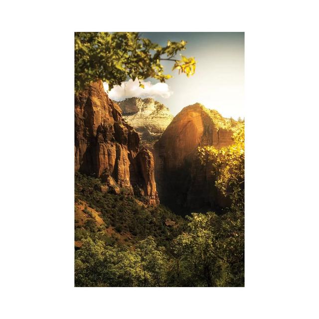 Golden Sunrise In Zion Canyon National Park by Susan Schmitz - Wrapped Canvas Print Alpen Home Size: 45.72cm H x 30.48cm W x 1.91cm D on Productcaster.