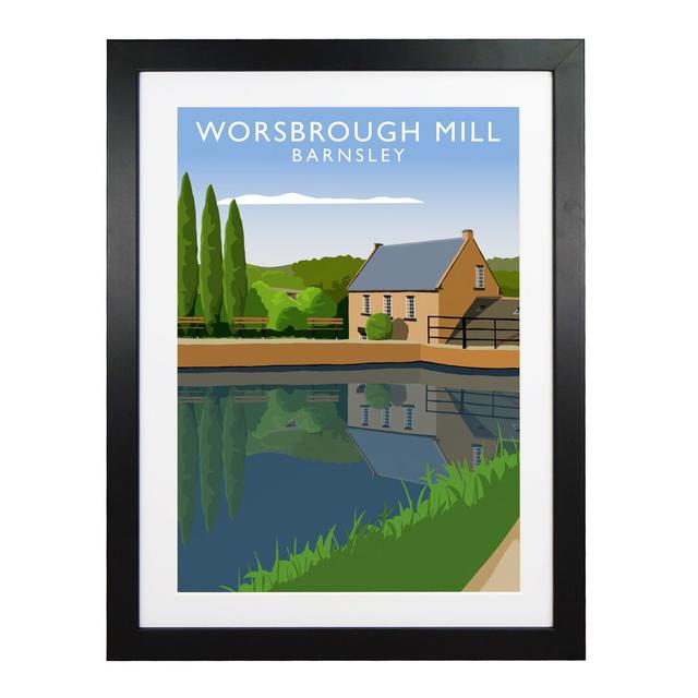 'Worsbrough Mill' by Richard O'Neal - Graphic Art Print on Paper East Urban Home Size: 54 cm H x 44 cm W x 2.2 cm D, Format: Black Wood Frame on Productcaster.