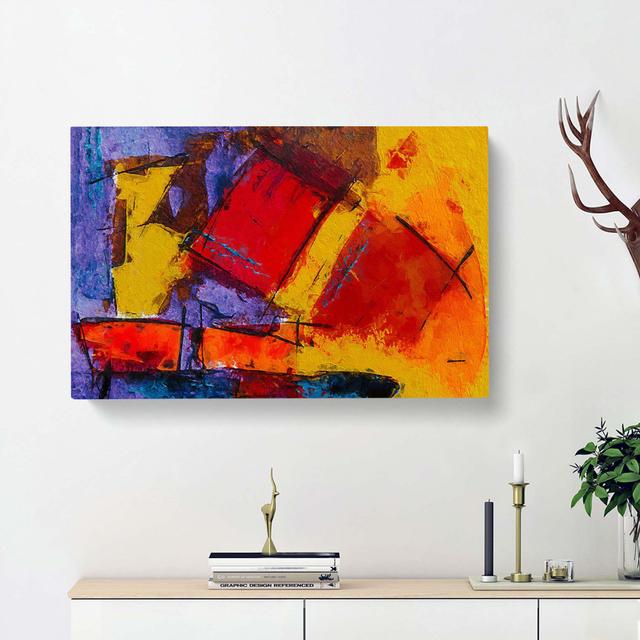 Abstract Art Painting Vol.387 - Wrapped Canvas Painting Print East Urban Home Size: 35cm H x 50cm W x 3cm D on Productcaster.