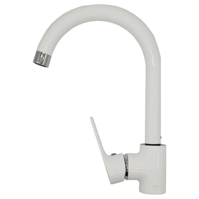 Elegant Standing Mixer Pillar/Bib Tap Belfry Kitchen Finish: White/Chrome on Productcaster.